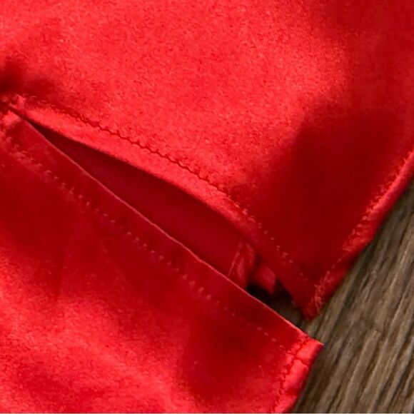 Vintage Frederick's of Hollywood Vibrant Red Satin Camisole Top Size Small - Picture 12 of 13